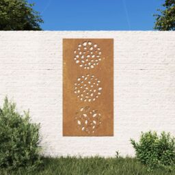 Berkfield Home Garden Wall Decoration 105x55 cm Corten Steel Leaf Design in Brown