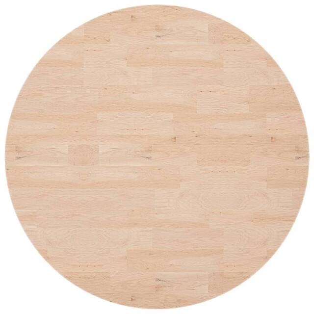 Berkfield Home Round Table Top √ò90x4 cm Untreated Solid Wood Oak in Natural - Size: 90x4 cm - image 1