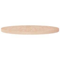 Berkfield Home Round Table Top √ò90x4 cm Untreated Solid Wood Oak in Natural - Size: 90x4 cm - thumbnail 2