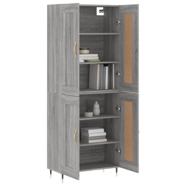 Berkfield Home Highboard Grey Sonoma 69.5x34x180 cm Engineered Wood - image 1