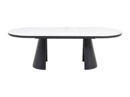 Vente-unique 6 - 10 Seater Extendable Dining Table In MDF & Metal - White and in Black - thumbnail 6