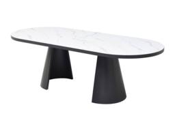 Vente-unique 6 - 10 Seater Extendable Dining Table In MDF & Metal - White and in Black - thumbnail 8