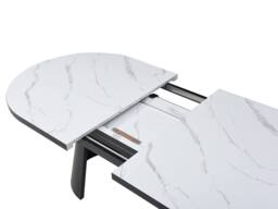 Vente-unique 6 - 10 Seater Extendable Dining Table In MDF & Metal - White and in Black - thumbnail 9