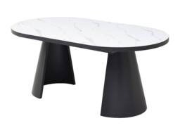 Vente-unique 6 - 10 Seater Extendable Dining Table In MDF & Metal - White and in Black - thumbnail 7