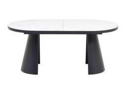 Vente-unique 6 - 10 Seater Extendable Dining Table In MDF & Metal - White and in Black - thumbnail 2