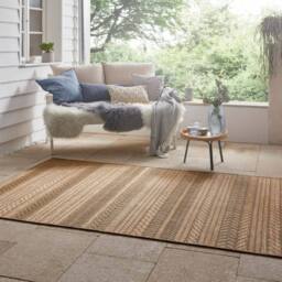 THE RUGS Indoor Outdoor Granado Rug Chevron Design, Weather Resistant Pile in Beige - Size: 160 cm x 230 cm - thumbnail 6