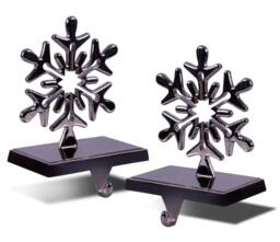 mysmartbuy 2x Christmas Stocking Holders Aluminium Snowflake Design Weighted Base in Dark Grey - thumbnail 5