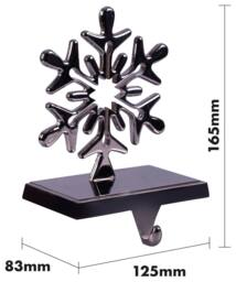 mysmartbuy 2x Christmas Stocking Holders Aluminium Snowflake Design Weighted Base in Dark Grey - thumbnail 4