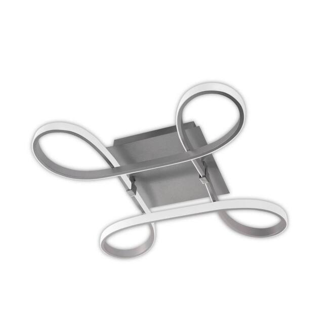 Netlighting Knot Flush Ceiling Silver 40W 3100lm LED Frosted Acrylic Chrome - image 1