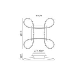 Netlighting Knot Flush Ceiling Silver 40W 3100lm LED Frosted Acrylic Chrome - thumbnail 2