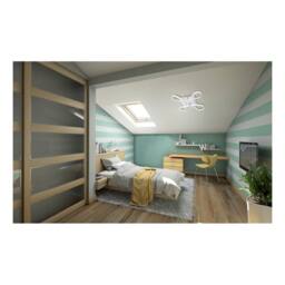 Netlighting Knot Flush Ceiling Silver 40W 3100lm LED Frosted Acrylic Chrome - thumbnail 3