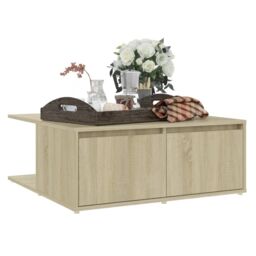Berkfield Home Coffee Table Sonoma Oak 80x80x31 cm Engineered Wood in Brown - Size: 80 x 80 x 31 cm - thumbnail 3