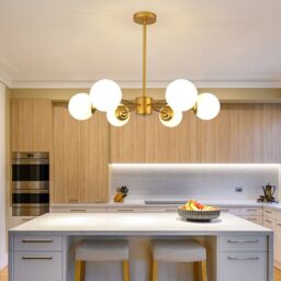 COMELY Industrial Ceiling Light, 6 Lights Vintage Sputnik Chandelier, E27 Base in Gold - thumbnail 3