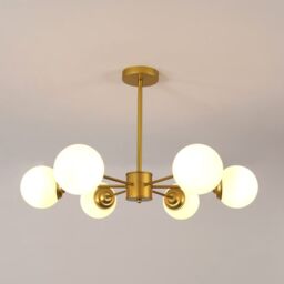 COMELY Industrial Ceiling Light, 6 Lights Vintage Sputnik Chandelier, E27 Base in Gold - thumbnail 1