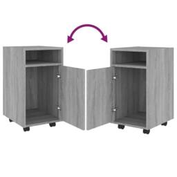 Berkfield Home Side Cabinet with Wheels Grey Sonoma 33x38x60 cm Engineered Wood - Size: 33 x 38 x 60 cm - thumbnail 5