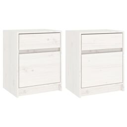 Berkfield Home Bedside Cabinets 2 pcs White 40x31x50 cm Solid Pinewood - Size: 40 x 31 x 50 cm - thumbnail 2