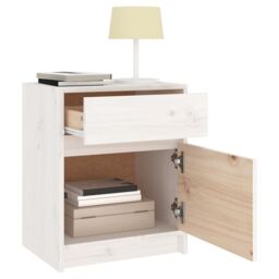 Berkfield Home Bedside Cabinets 2 pcs White 40x31x50 cm Solid Pinewood - Size: 40 x 31 x 50 cm - thumbnail 5
