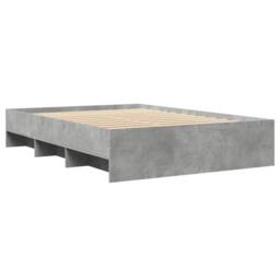 Berkfield Home Durable Bed Frame without Mattress Concrete Grey 140x200cm Engine - Size: 140x200 cm - thumbnail 4