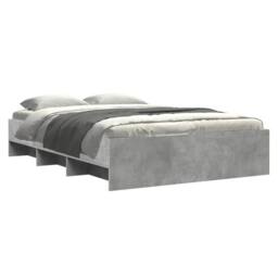Berkfield Home Durable Bed Frame without Mattress Concrete Grey 140x200cm Engine - Size: 140x200 cm - thumbnail 1