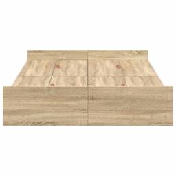 Berkfield Home Storage Bed Frame Sonoma oak 120 x 200 cm Engineered wood in Light Brown - thumbnail 6