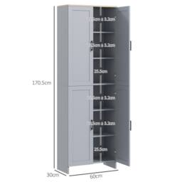 Wyld Haus Keketa 171cm Grey 4 Door Wooden Pantry Cabinet - thumbnail 4