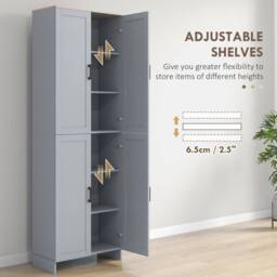 Wyld Haus Keketa 171cm Grey 4 Door Wooden Pantry Cabinet - thumbnail 6