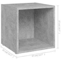 Berkfield Home TV Cabinets 4 pcs Concrete Grey 37x35x37 cm Engineered Wood - Size: 37 x 35 x 37 cm - thumbnail 8