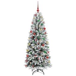 Berkfield Home Artificial Christmas Tree with 300 LEDs White 73 x 73 x 180 cm - thumbnail 6
