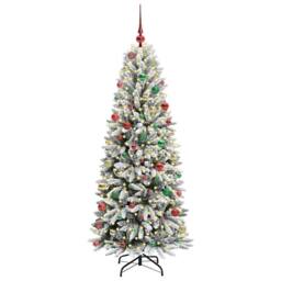 Berkfield Home Artificial Christmas Tree with 300 LEDs White 73 x 73 x 180 cm - thumbnail 3