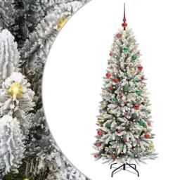 Berkfield Home Artificial Christmas Tree with 300 LEDs White 73 x 73 x 180 cm - thumbnail 2