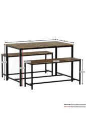Home Discount Vida Designs Brooklyn 4 Seater Dining Set Dining Area Kitchen Furniture in Dark Brown - thumbnail 2