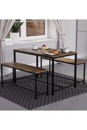 Home Discount Vida Designs Brooklyn 4 Seater Dining Set Dining Area Kitchen Furniture in Dark Brown - thumbnail 1