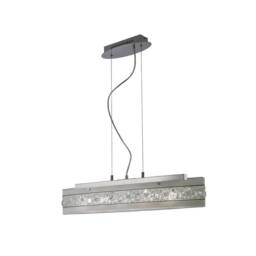 Netlighting Cosmic Ceiling Pendant Bar 5 Light Polished Chrome Glass Crystal in Grey - thumbnail 1