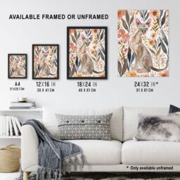 "Artery8 Cat Lover Oriental Shorthair with Anemone Flowers Wall Art Print in Pink - Size: W18"" x H24""" - thumbnail 3