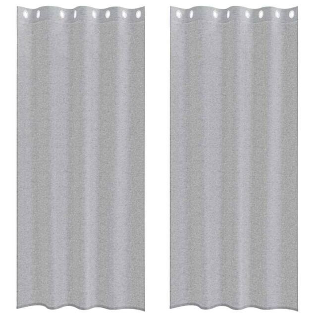Berkfield Home Curtains with Curtains 2 pcs Dark gray 140 x 260 cm Polyester in Grey - image 1