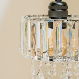 ValueLights Mabel Clear Drum Ceiling Pendant Droplet Light Lamp Shade & 10w LED in Silver - thumbnail 3