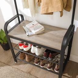 Kelvenix Coat Rack Stand Free Standing Hall Tree Coat Stand in Black - thumbnail 3