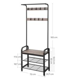 Kelvenix Coat Rack Stand Free Standing Hall Tree Coat Stand in Black - thumbnail 2