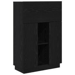 Berkfield Home Modern Black Oak Writing Desk Black Oak Engineered Wood Medium Sturdy - thumbnail 3