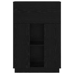 Berkfield Home Modern Black Oak Writing Desk Black Oak Engineered Wood Medium Sturdy - thumbnail 6