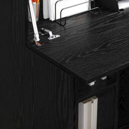 Berkfield Home Modern Black Oak Writing Desk Black Oak Engineered Wood Medium Sturdy - thumbnail 4