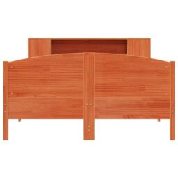 Berkfield Home Bookcase Bed without Mattress Wax Brown 135x190cm Solid Wood Pine - Size: 135x190 cm - thumbnail 4