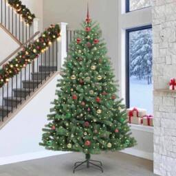 Berkfield Home Artificial Hinged Christmas Tree Green 300 cm PVC & Metal