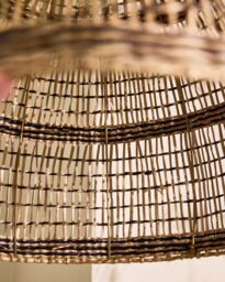 Dibor Traditional Seagrass Stripe Easy Fit Decor Ceiling Shade H41 x D60cm in Beige - thumbnail 4
