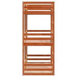 Berkfield Home Triple Bunk Bed without Mattress Wax Brown 75x190 cm Small Single Solid Wood Pine - thumbnail 6