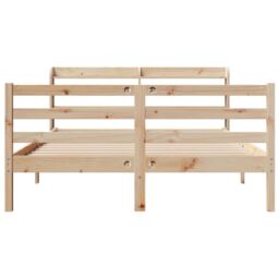 Berkfield Home Bed Frame with Headboard without Mattress 135x190 cm Double in Brown - thumbnail 4