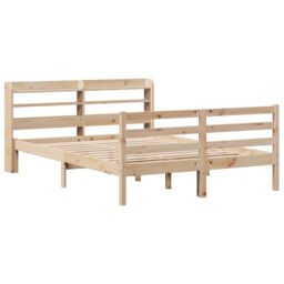 Berkfield Home Bed Frame with Headboard without Mattress 135x190 cm Double in Brown - thumbnail 3