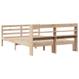 Berkfield Home Bed Frame with Headboard without Mattress 135x190 cm Double in Brown - thumbnail 6