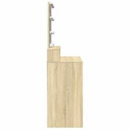 Berkfield Home Dressing Table with LED Sonoma Oak 80x41x144.5 cm in Light Oak - thumbnail 6