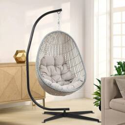 Havendro XXL Metal Hammock C-Stand for Egg Chair in Black - thumbnail 4
